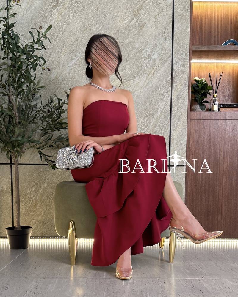 Burgundy Sleeveless Front Slit Dress