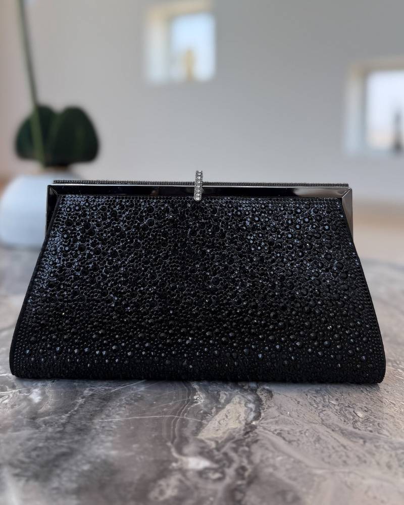Evening bag studded with sparkling stones