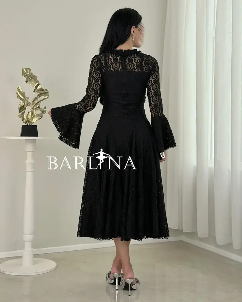 A soft dress adorned with elegant lace patterns