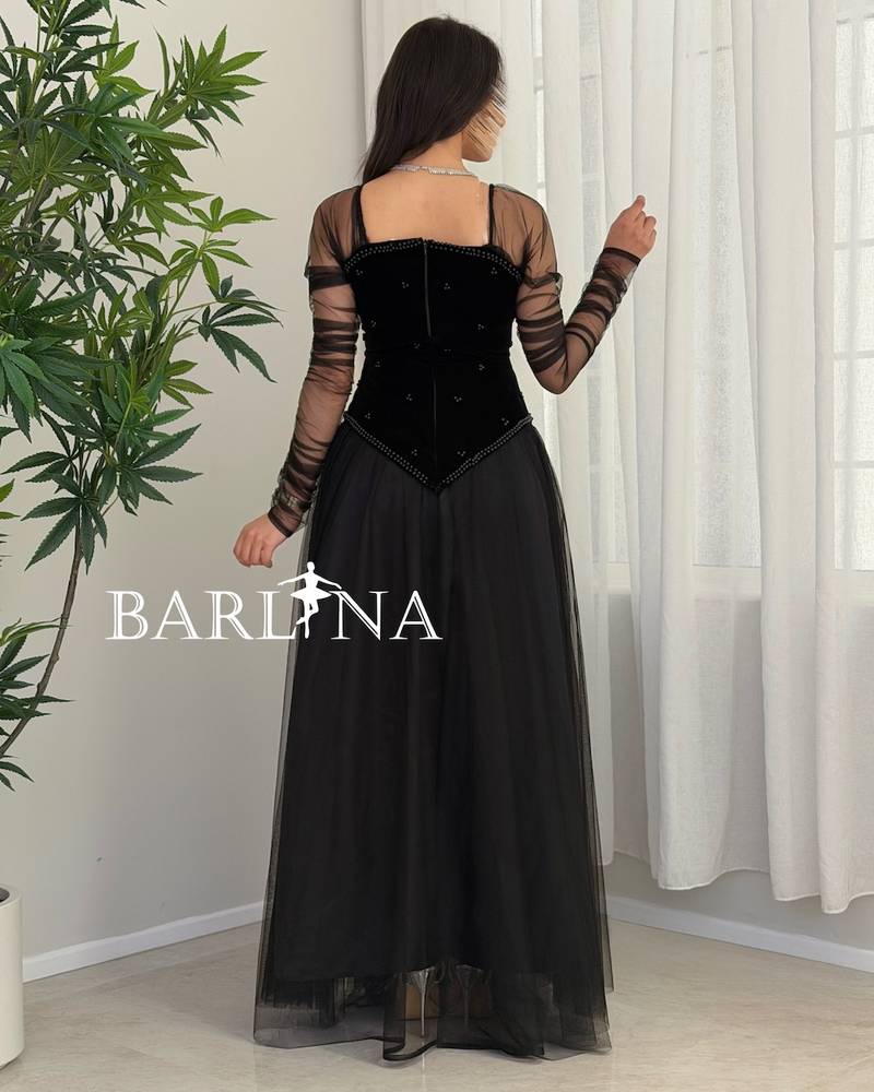 elegant black evening dress