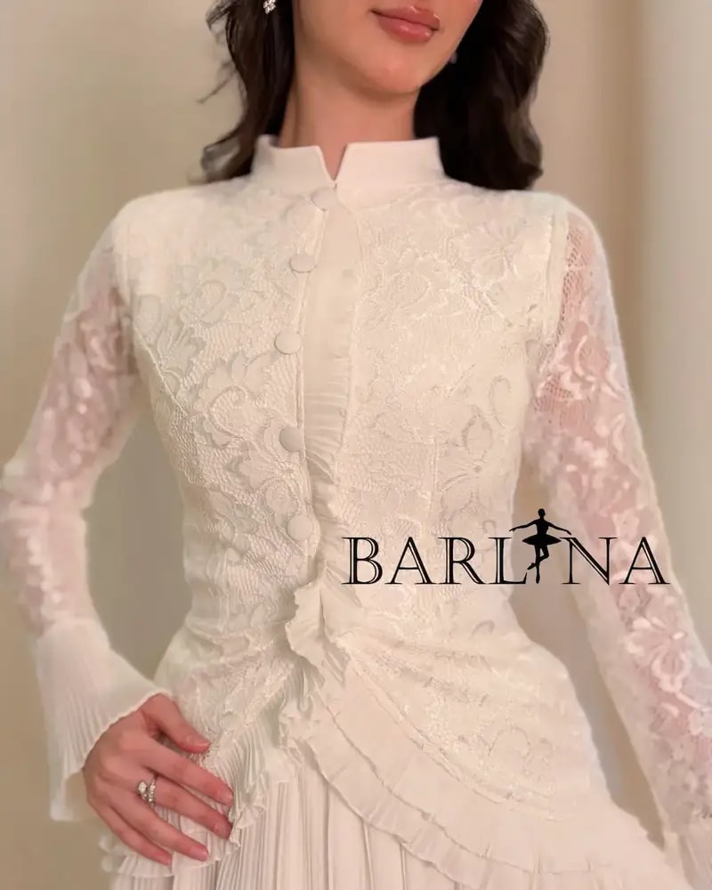 Off-white dress with a lace bodice