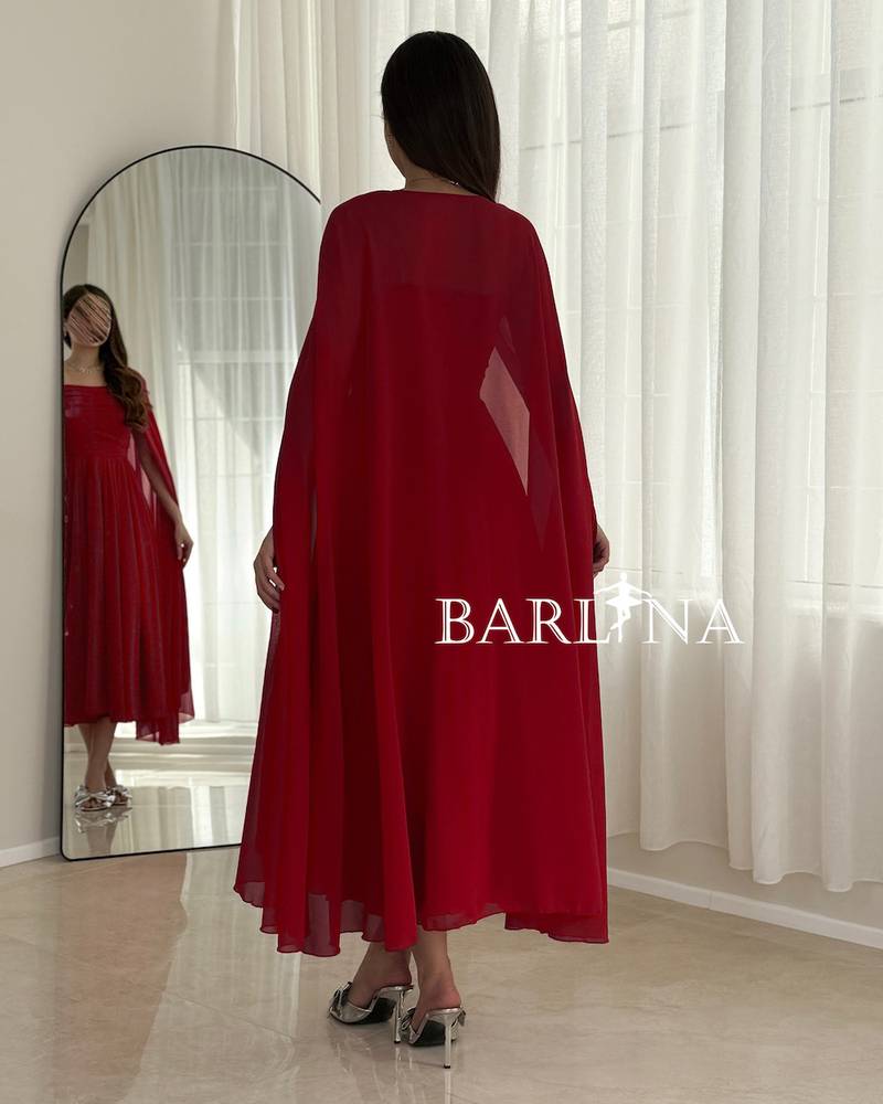 Elegant red midi dress