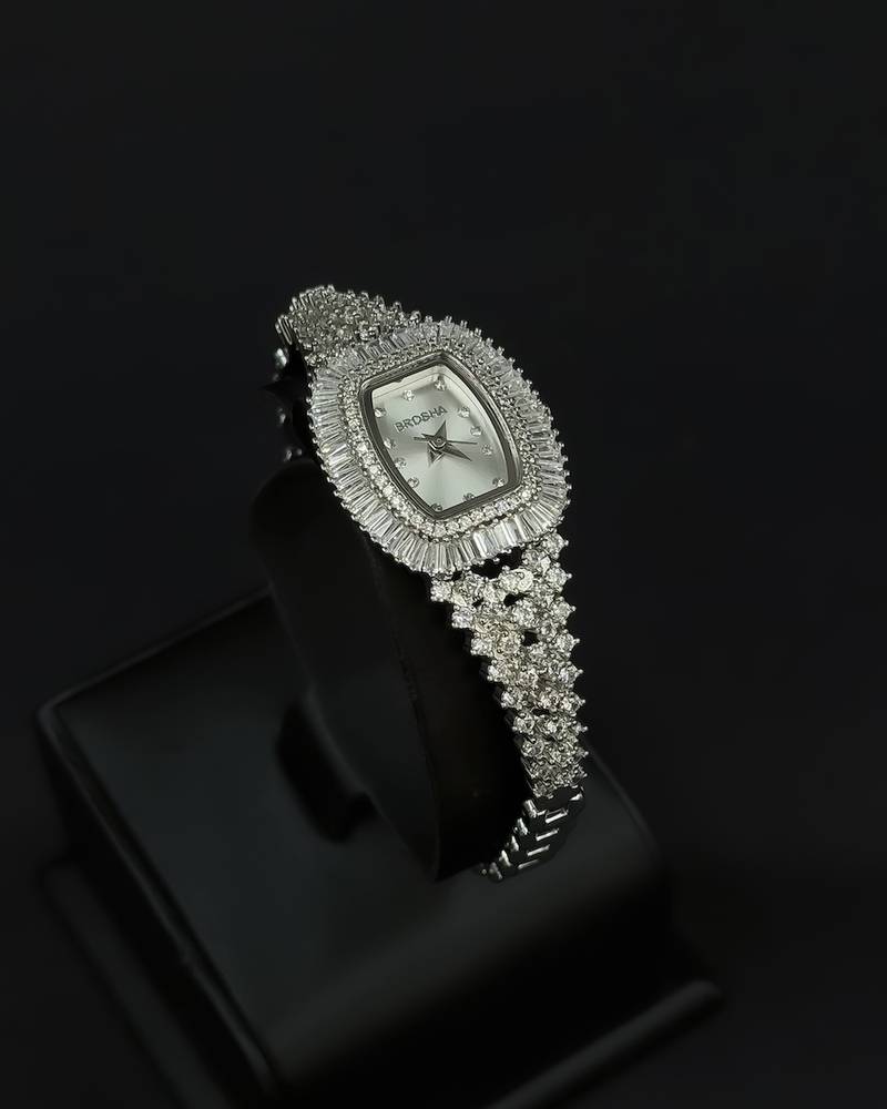 Crystal bracelet evening watch