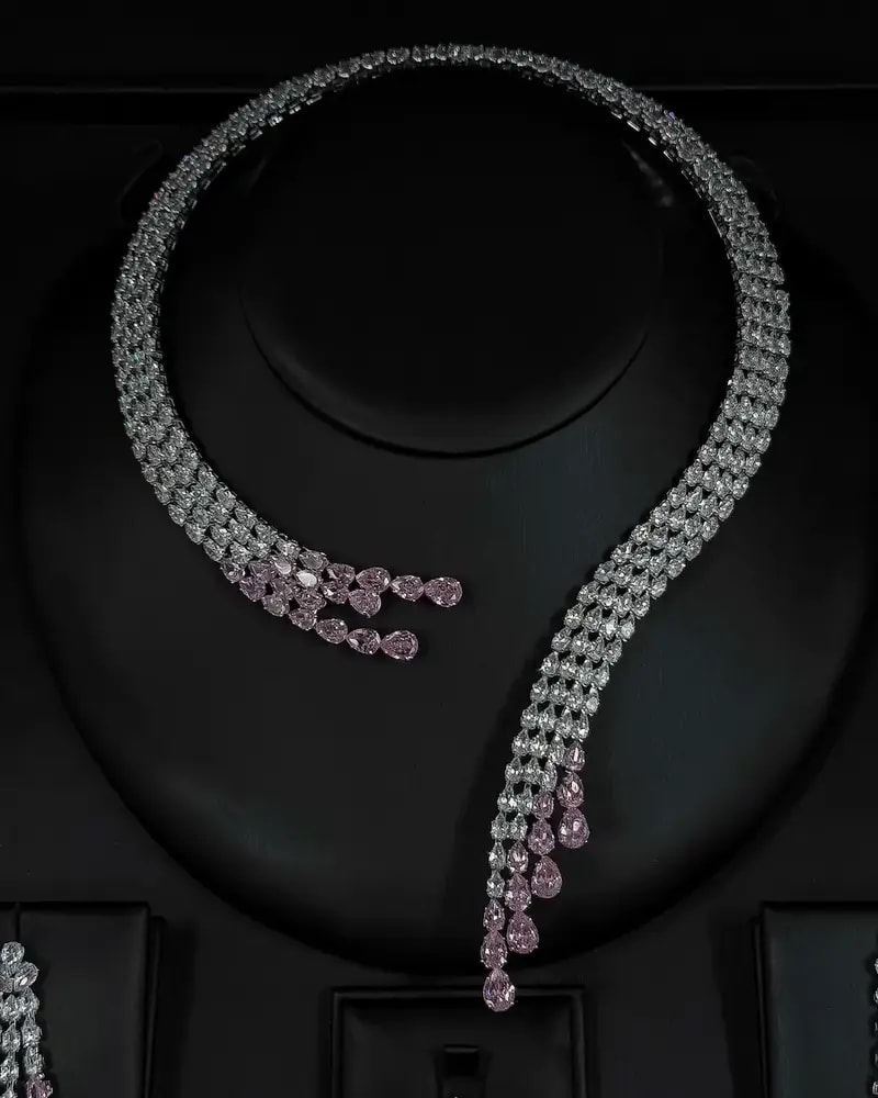 An accessory set adorned with elegant crystals and stones