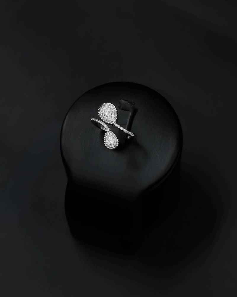 Double teardrop design bracelet and ring