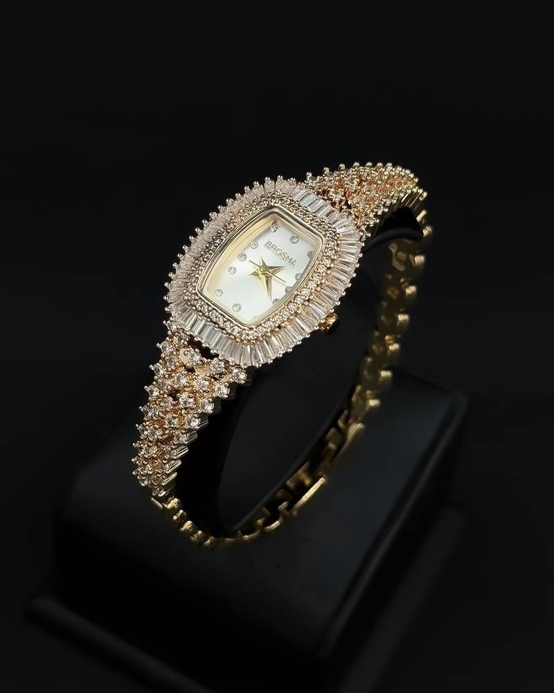 Crystal bracelet evening watch