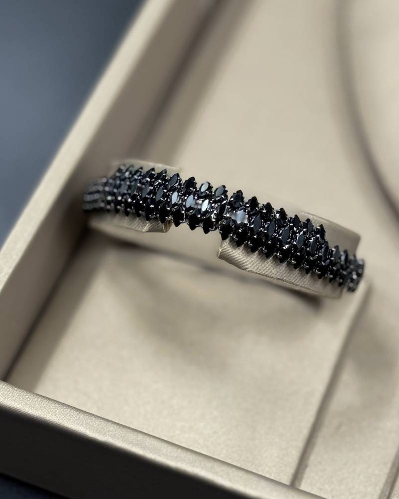 Black accessory set with a matching design