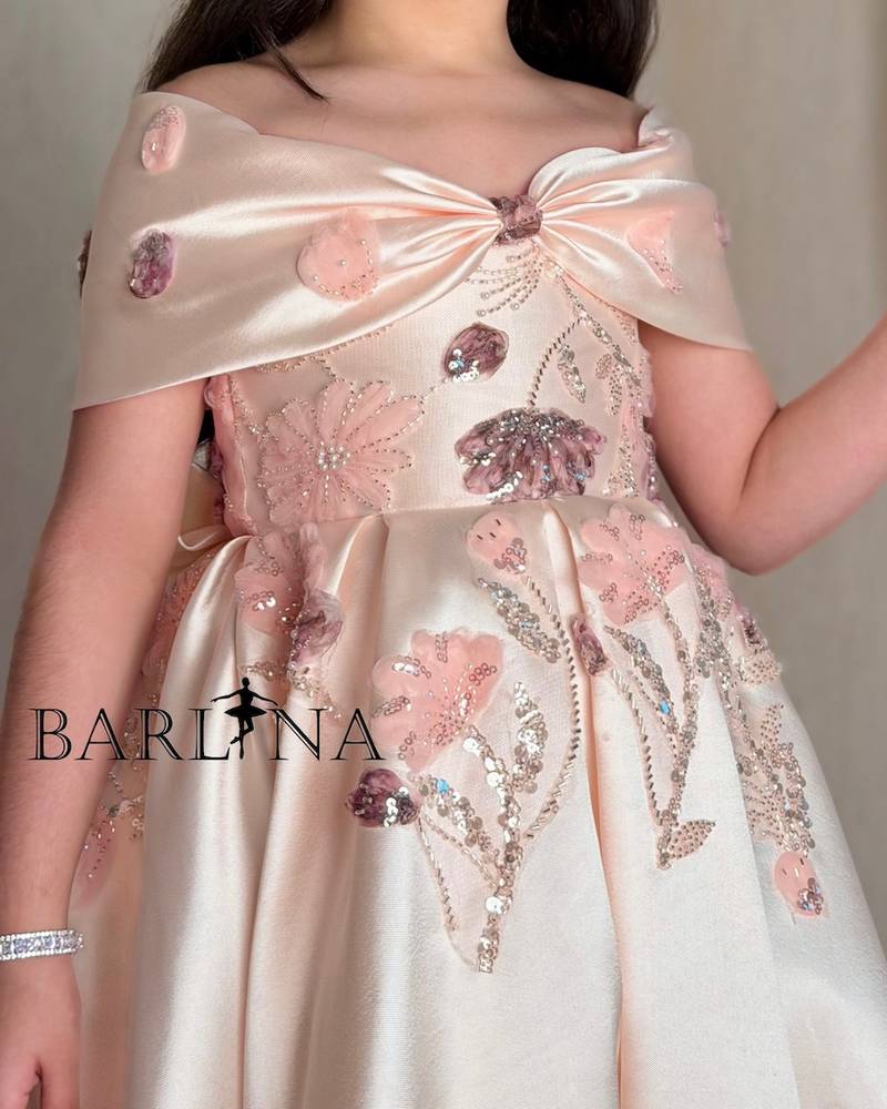 Luxury off-shoulder girls’ dress