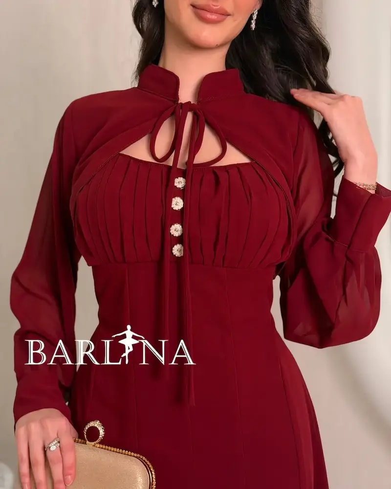 Soft burgundy dress with a separate top