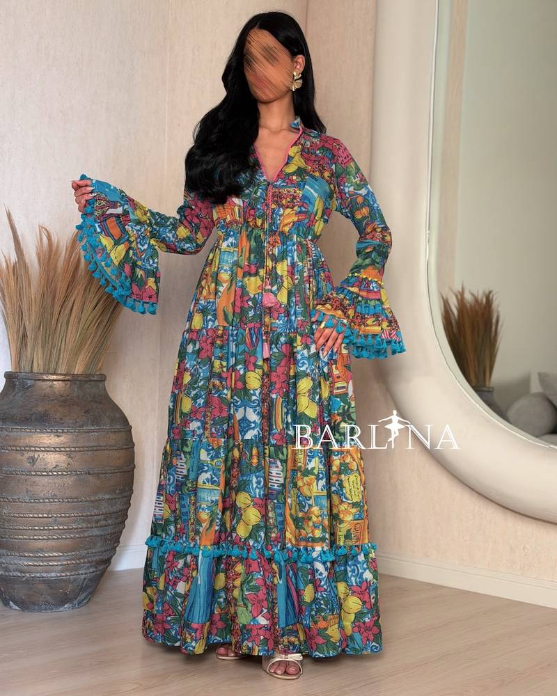 Long floral summer dress in multiple colors