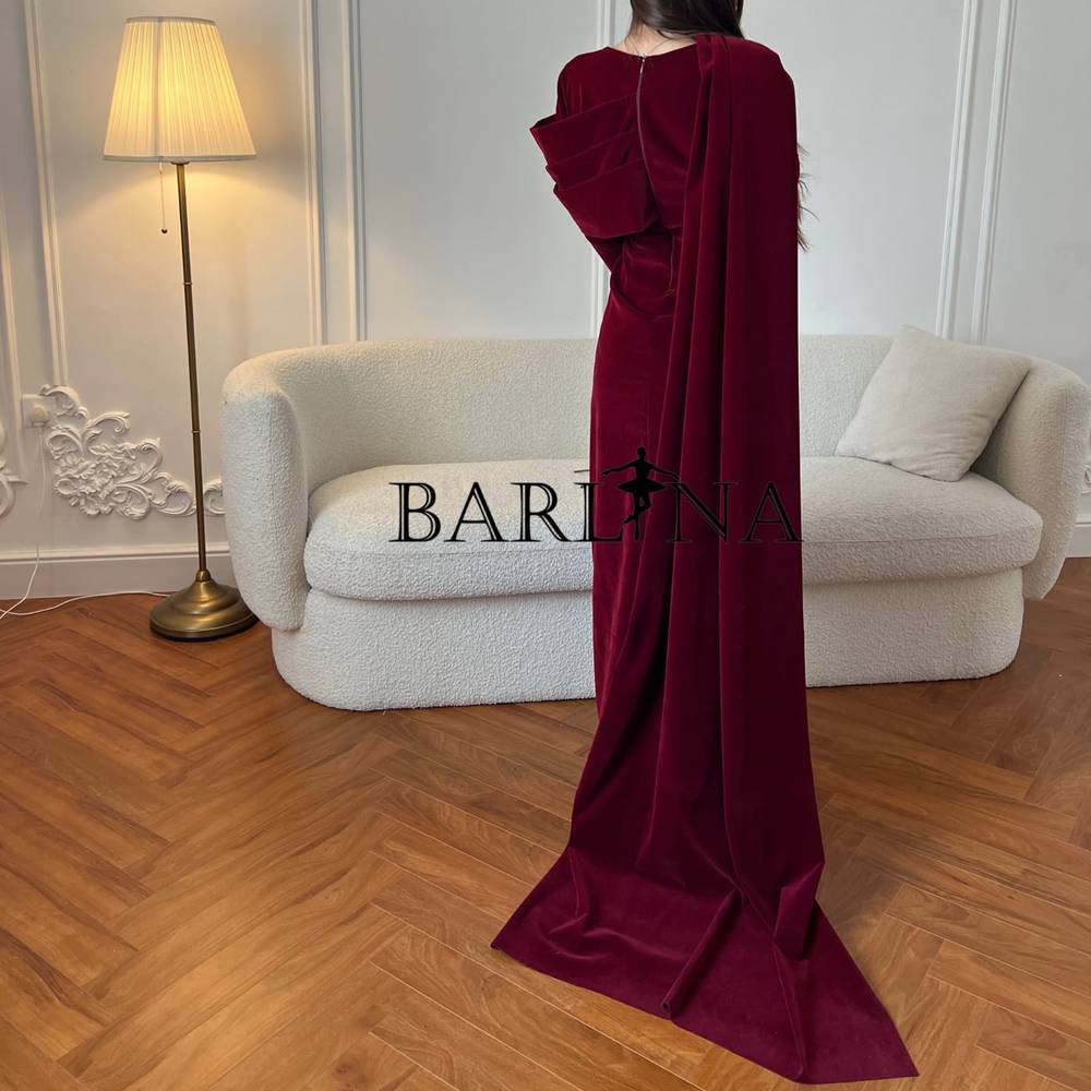Elegant burgundy velvet dress