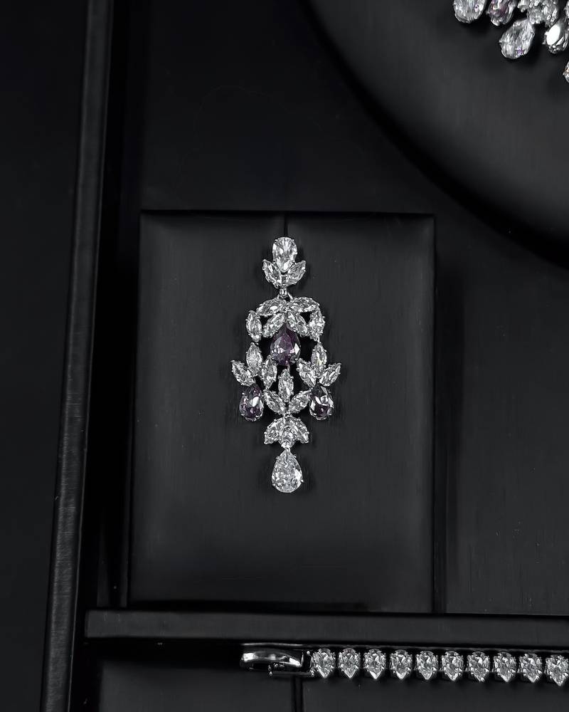 A luxurious accessory set adorned with purple details
