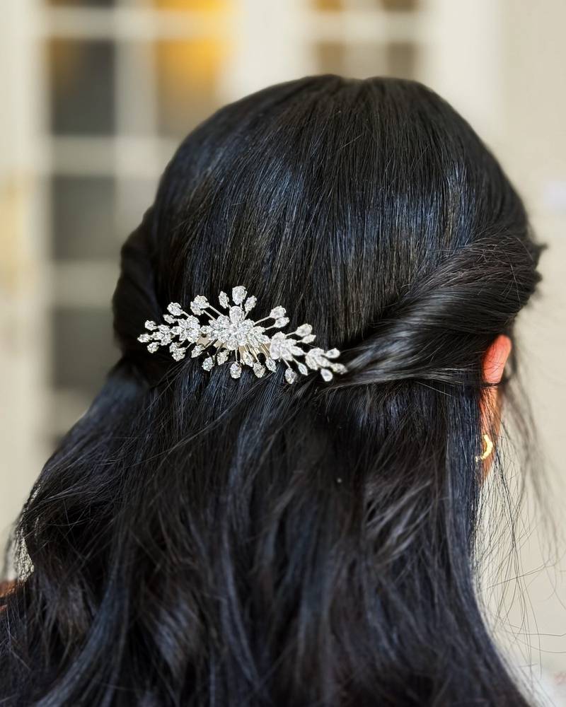 A sparkling hair accessory with elegant crystal details