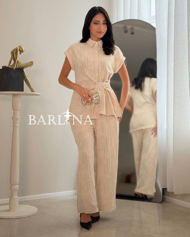 A soft and elegant lace pajama set