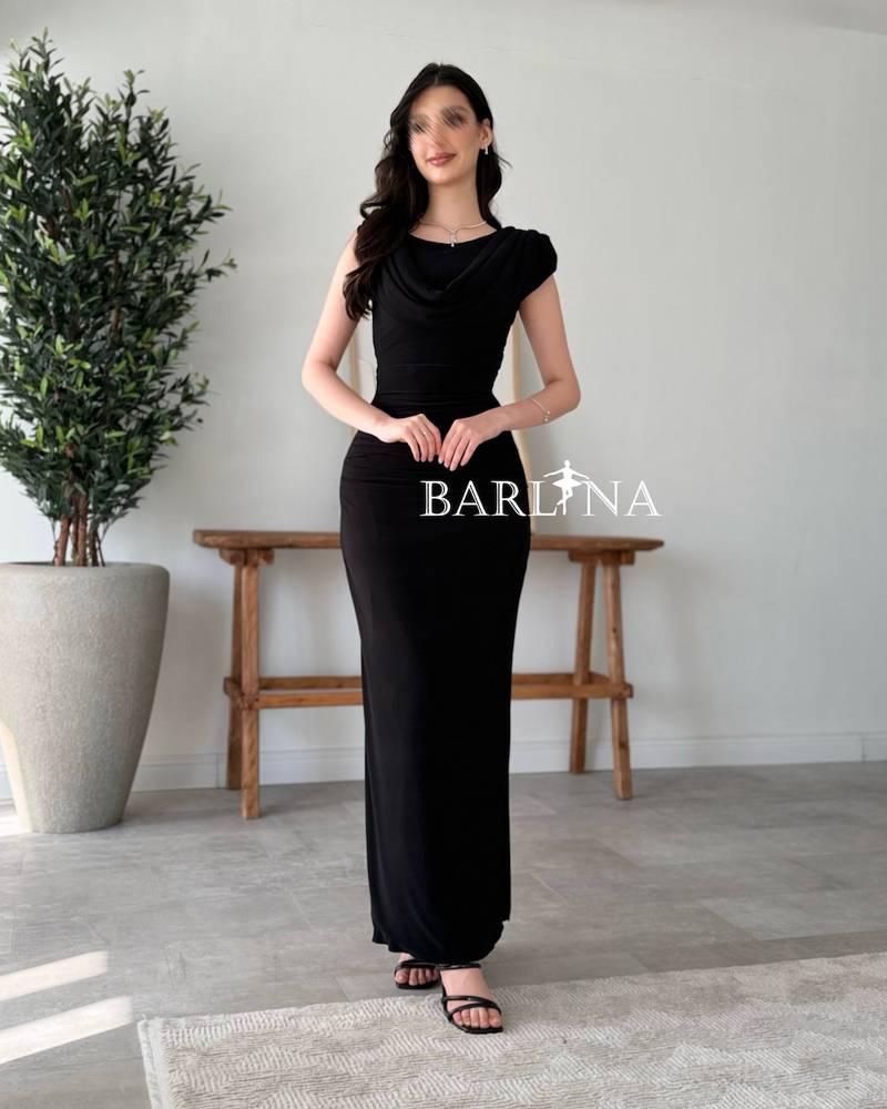 Classic black dress with a soft design