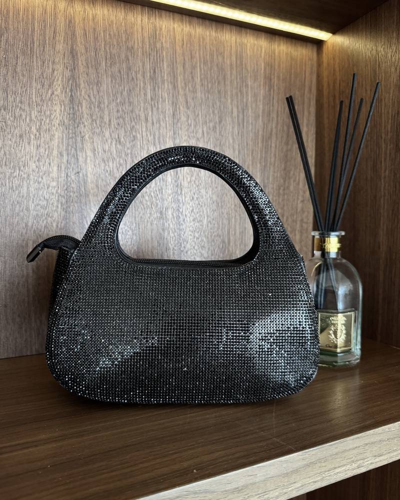 Handbag fully encrusted with crystals