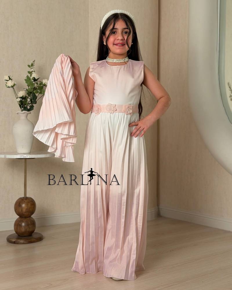 Girls' two-piece pleated jumpsuit