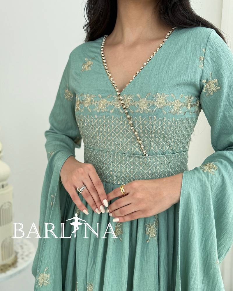 Tiffany jalabiya with golden embroidery