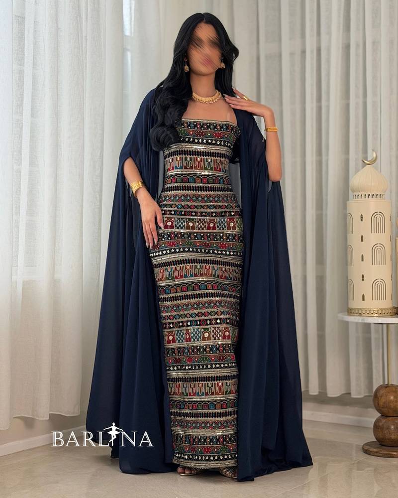 Long jalabiya with a luxurious traditional pattern