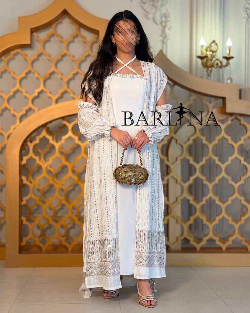 Elegant patterned jalabiya with separate sleeves