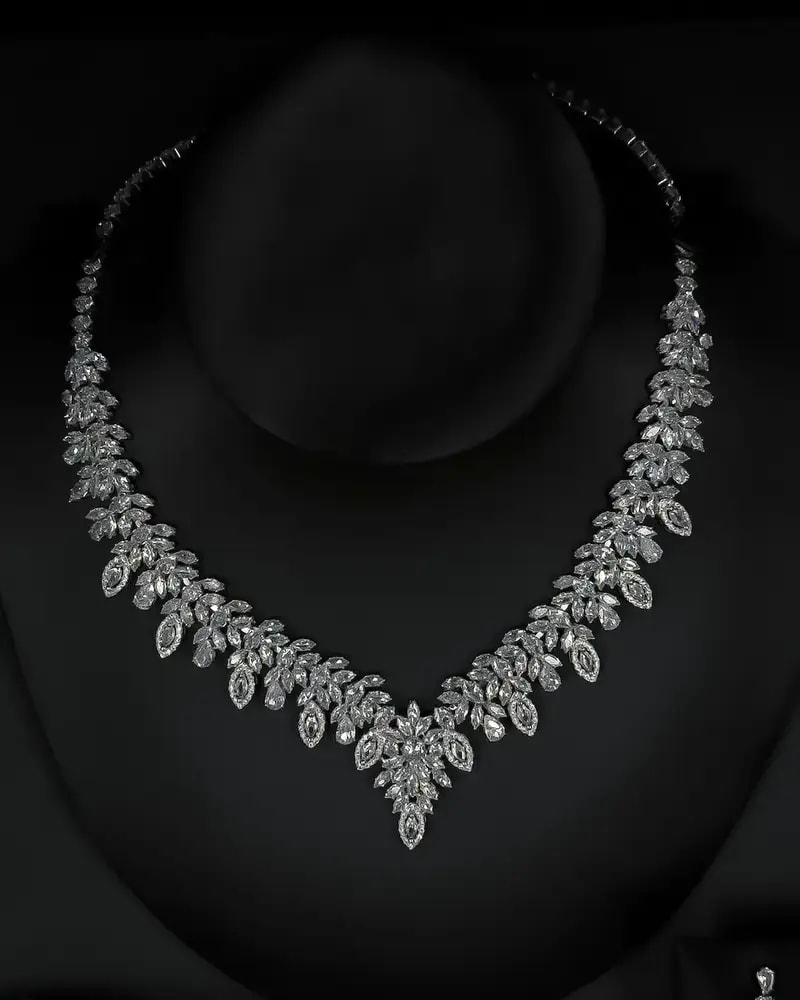 Elegant accessory set studded with sparkling crystals