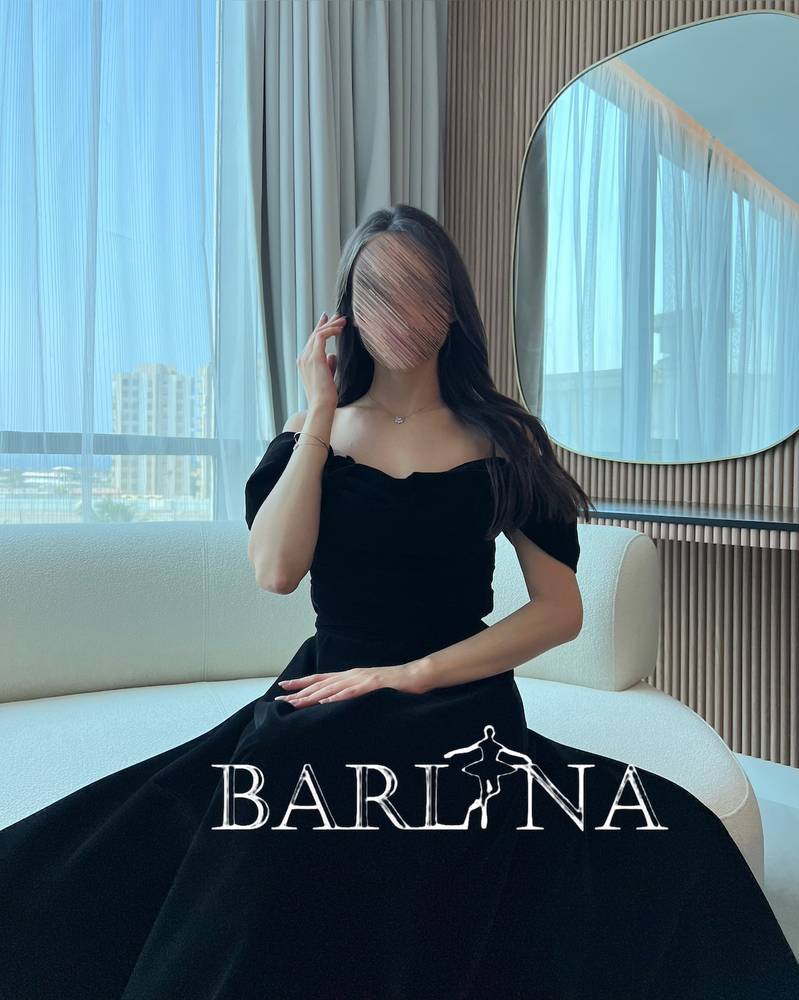 Long black velvet dress