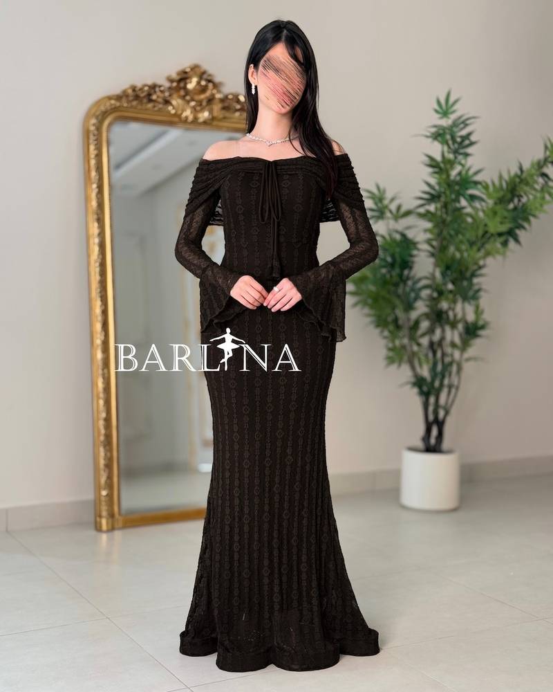 Brown lace mermaid dress