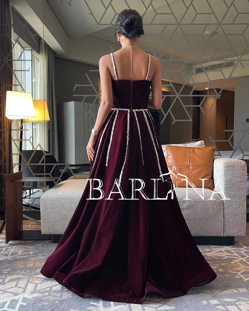 Velvet sequin evening dress