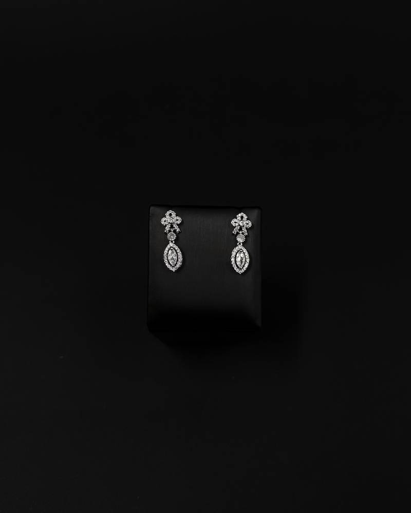 Delicate earrings adorned with sparkling stones