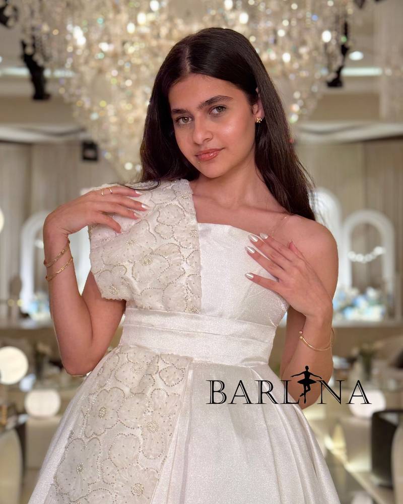 White One-Shoulder Floral Dress