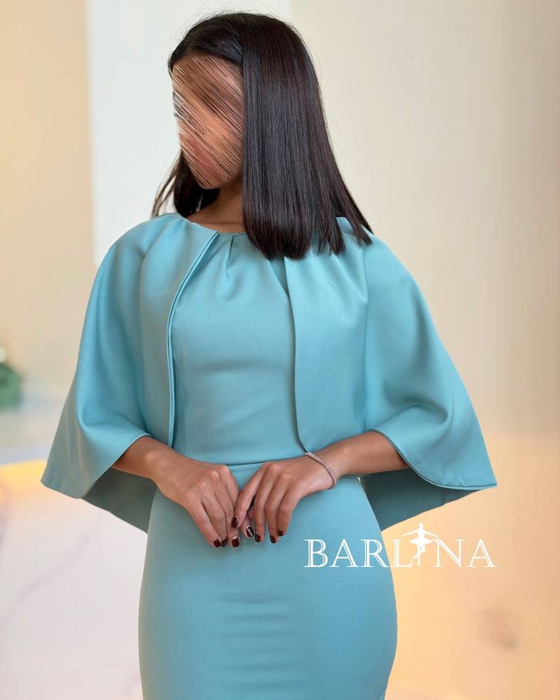 Tiffany dress with wide cape sleeves