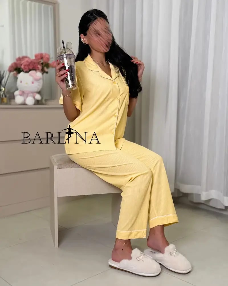 Classic style pajamas with front buttons