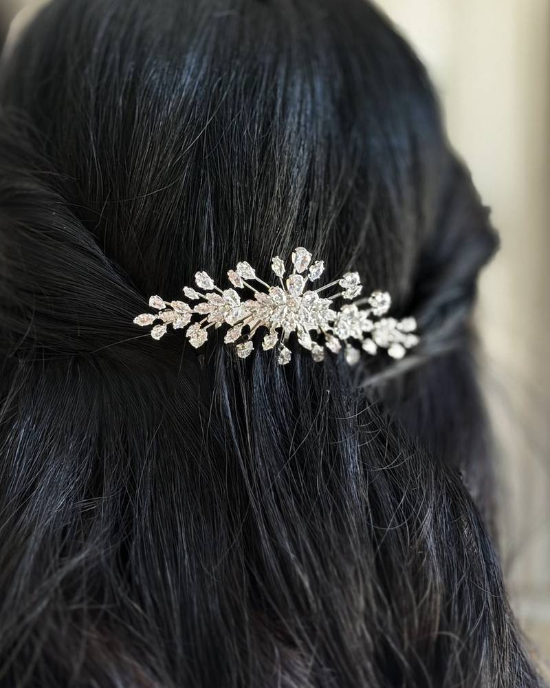 A sparkling hair accessory with elegant crystal details