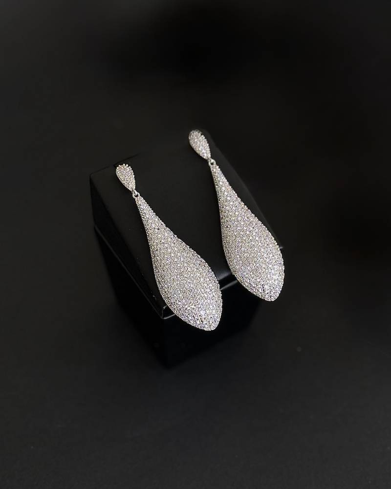 Long water drop earrings
