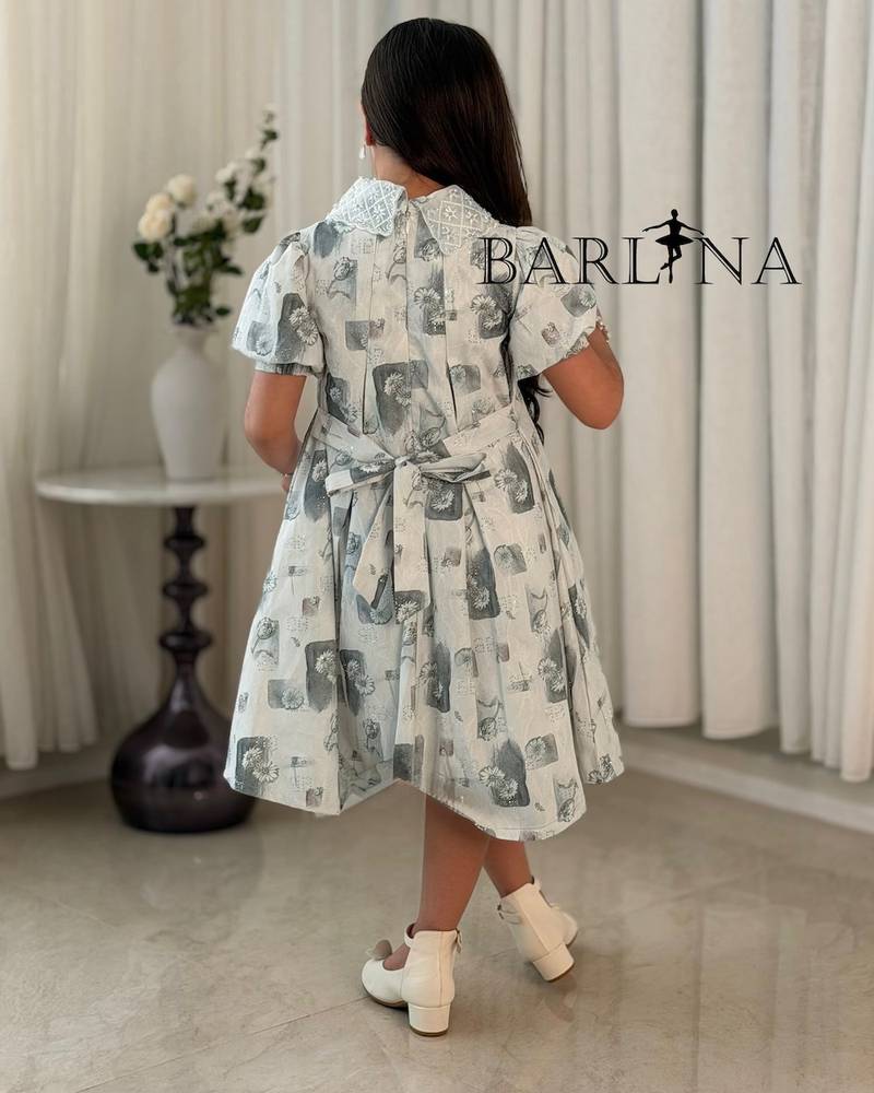 Girls' dress decorated with printed patterns