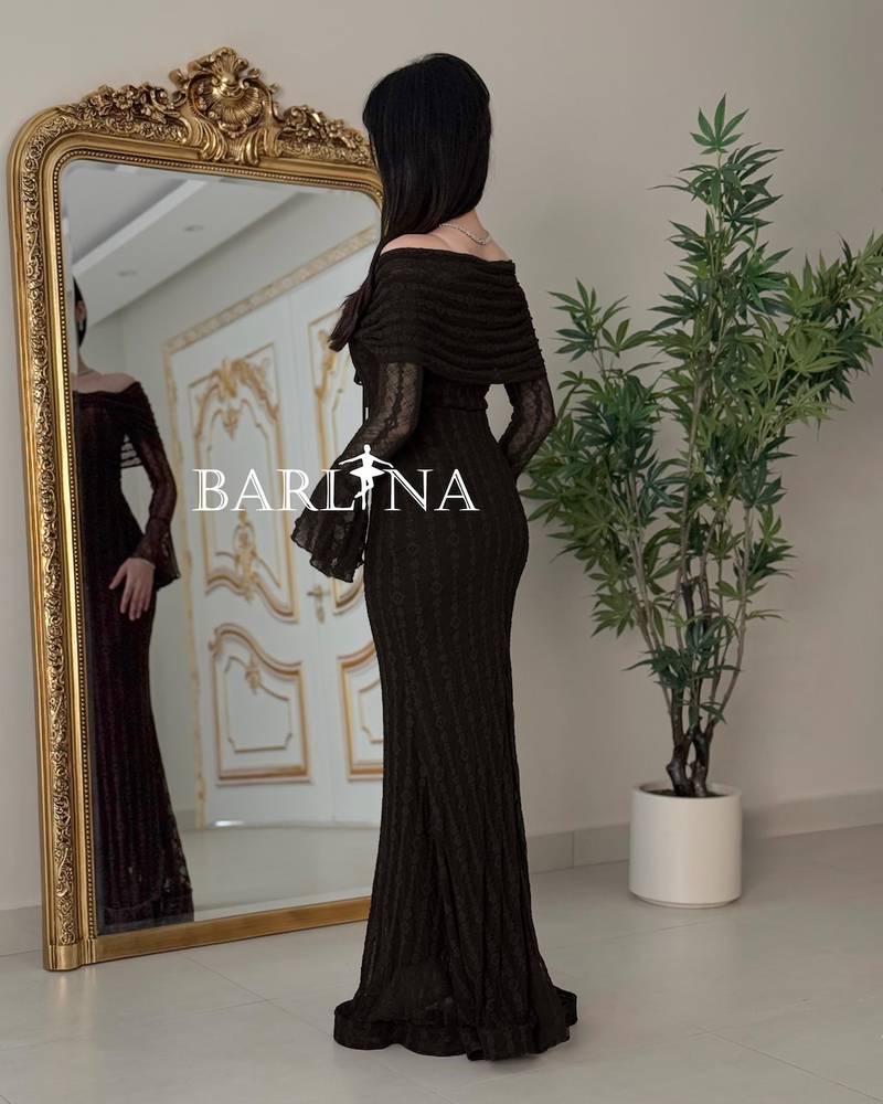Brown lace mermaid dress