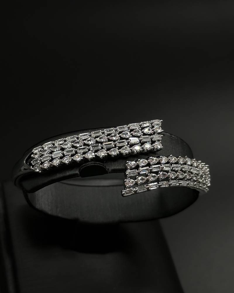 Straight row studded bracelet and ring design