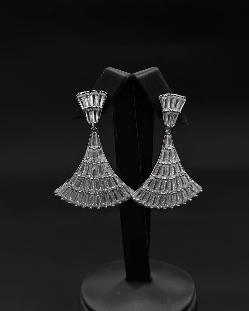Luxurious modern dangling evening earrings