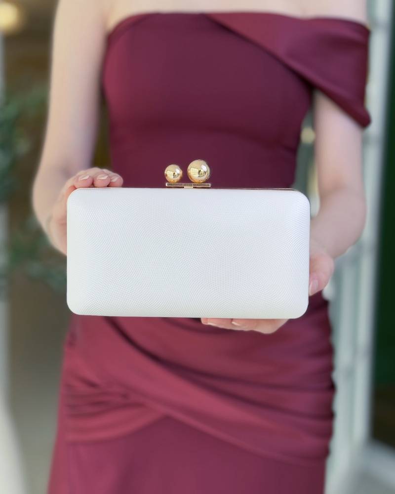 Elegant black clutch bag with a soft texture