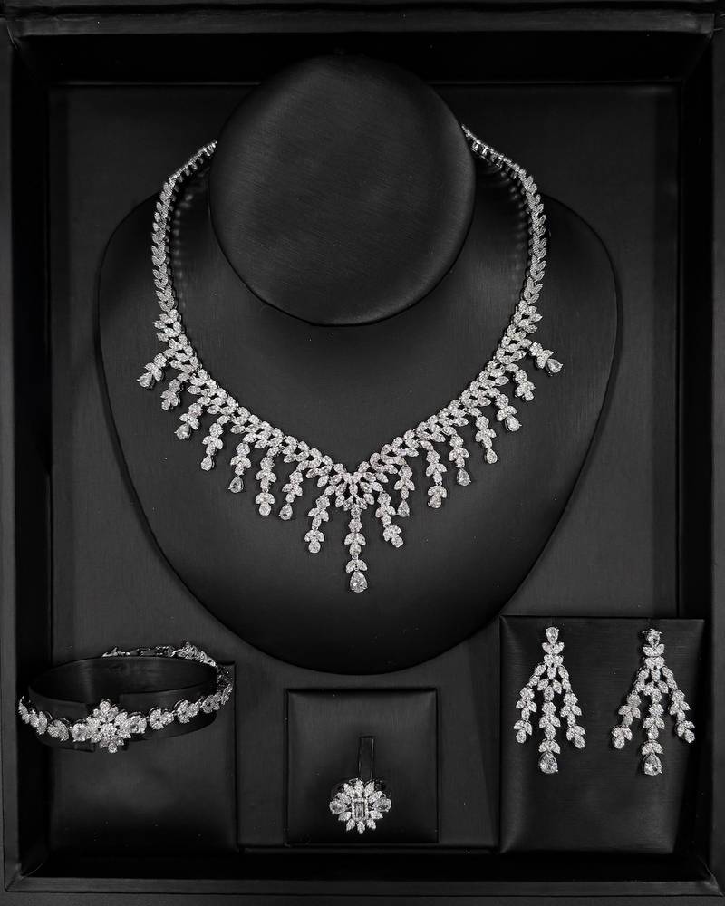 Accessory set with delicate crystal projections