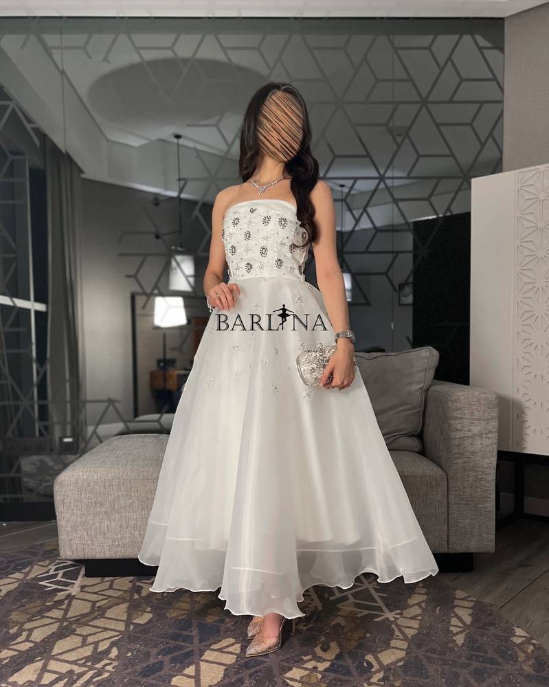 Off-white gazar dress