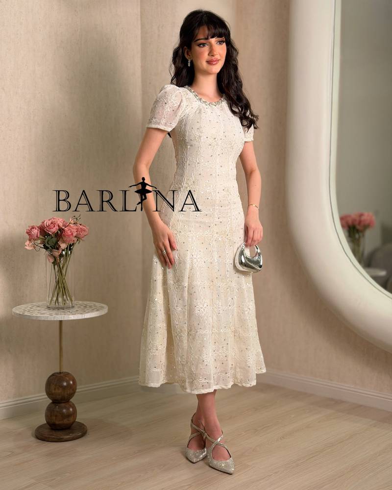 A soft and elegant dress embroidered with sequins