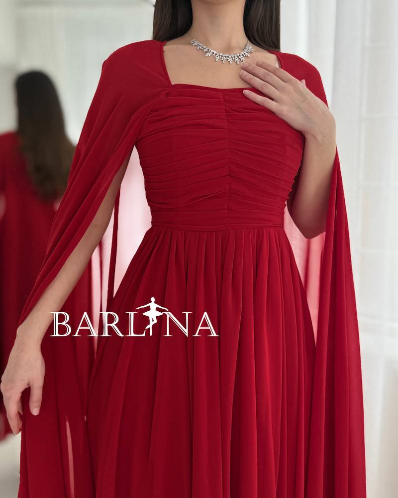 Elegant red midi dress