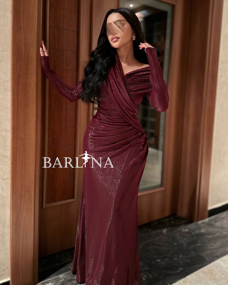 Burgundy sequin dress with a tiered side design