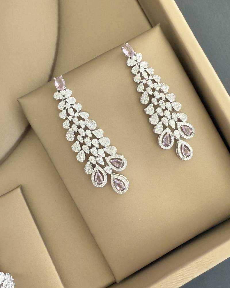 Elegant pink stone accessory set
