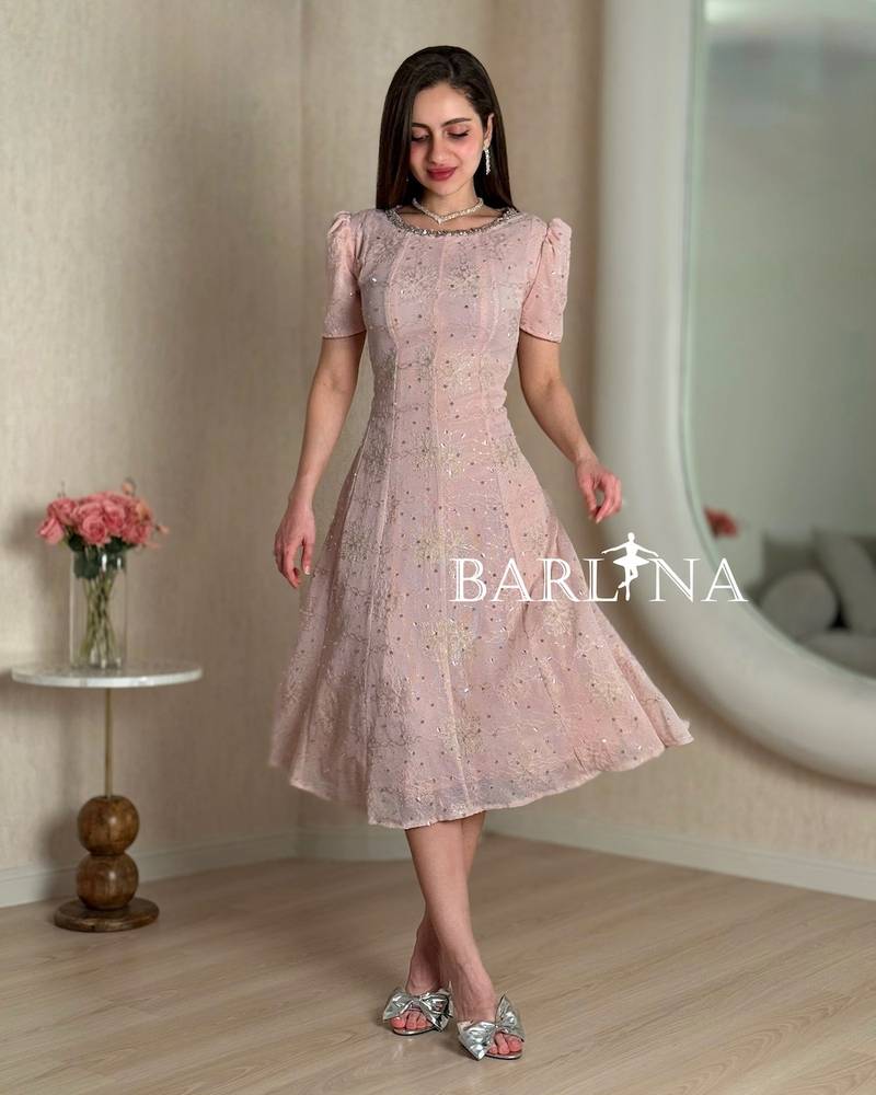 A soft and elegant dress embroidered with sequins