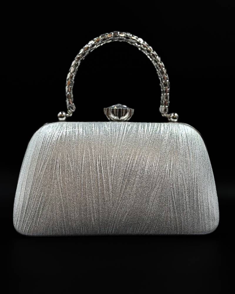 Women's evening bag with metal top handle
