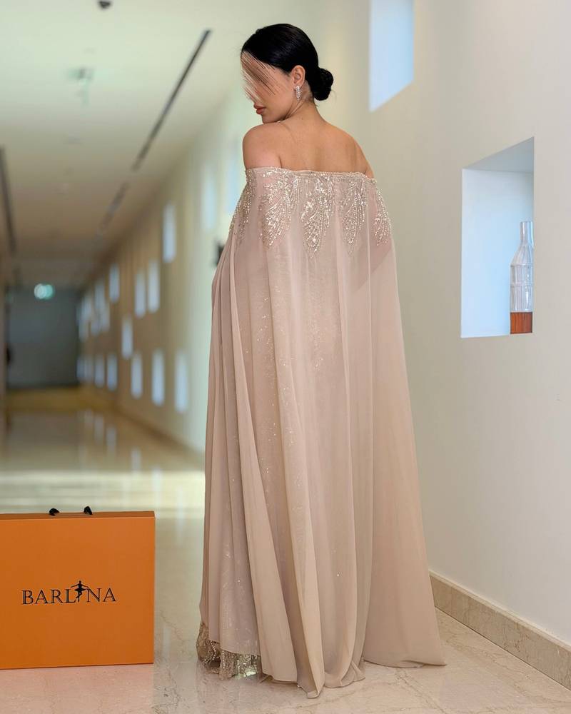 Evening dress embroidered with luxurious sequin details