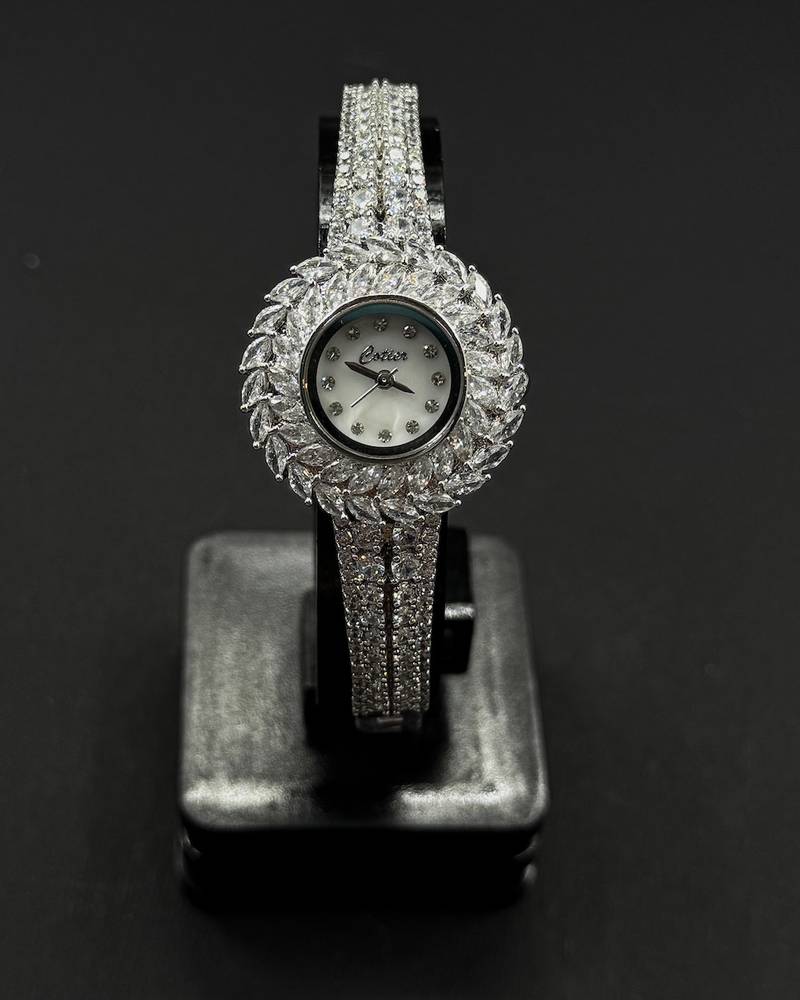 A luxury watch studded with zircon stones