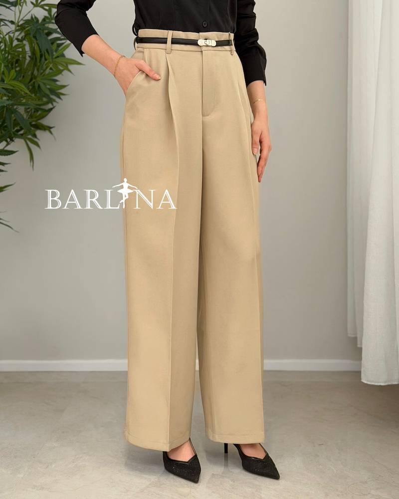 Stylish women's trousers with front pleats